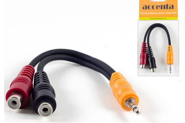 ACC-550 CABLE Y DUAL RCA H A PLUG 3.5mm M STEREO ACCENTA