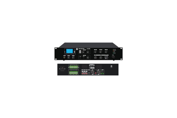 FA350Z Amplificador mezclador de 3 zonas de 350 W con Mp3, FM y bluetooth, 3 zonas control de volumen separado, 3 mic., 2 aux., 70 V/100 V/4-16 ohmios